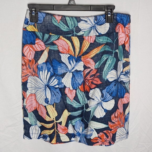 Tommy Bahama Linen‎ Skirt Tropic Floral Print NWT Vacation Resort Coastal - Picture 1 of 8
